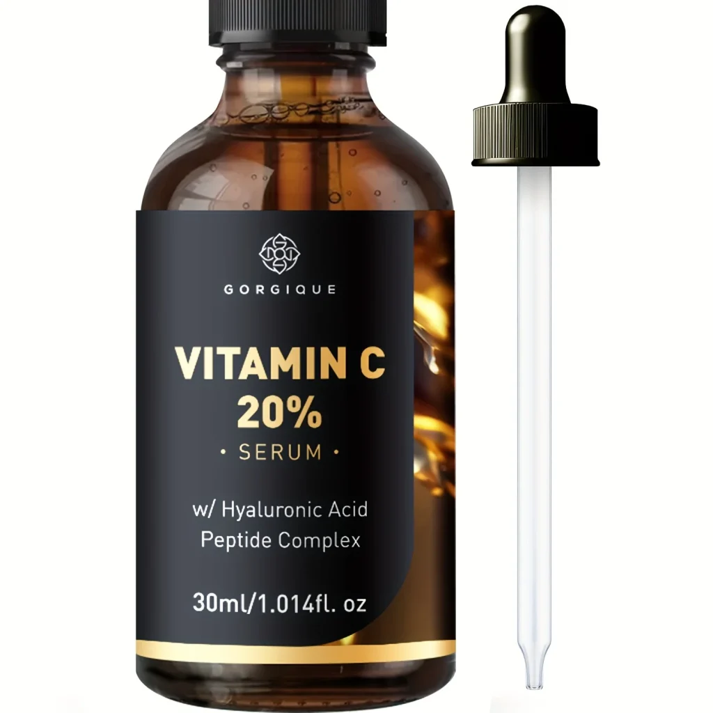 Suero de vitamina C para rostro mejorado con péptidos de ácido hialurónico