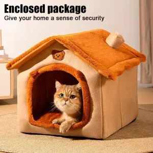 Casa cálida gruesa para mascotas, casa para gatos y perros, Universal, desmontable y lavable, bonita y cómoda, invierno, todas las estaciones